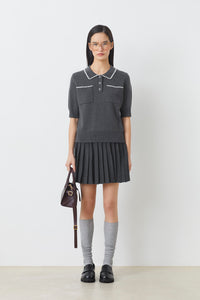 Suncoo Polka Knit Top - Carbone