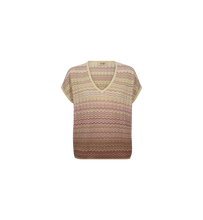Mos Mosh - Shani Zig Zag V-neck Knit Powder Pink