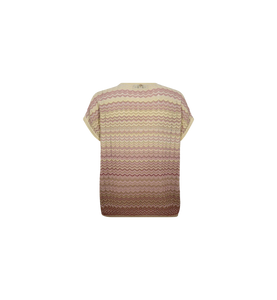 Mos Mosh - Shani Zig Zag V-neck Knit Powder Pink