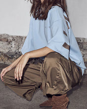 HAUTE L'AMITIE Maxi Split Logo Sweat - Pale Blue