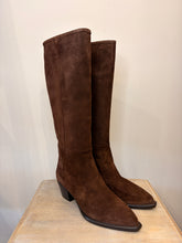 Donna Lei Luna Long Suede Cowboy Boot - Chocolate Brown