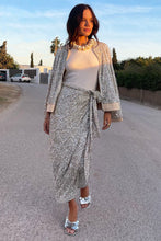 Never Fully Dressed Silver Sequin Bomber Jacket - Silver