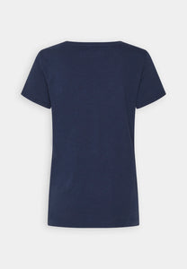 Mos Mosh Arden V Neck Tee - Navy