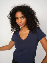 Mos Mosh Arden V Neck Tee - Navy