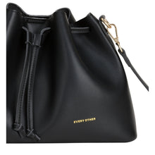 Every Other Drawstring Shoulder Cross Bag - Black