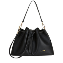 Every Other Drawstring Shoulder Cross Bag - Black