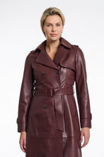 Rino & Pelle Irene Double Breasted Leather Trenchcoat - Chocolate bean