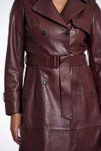 Rino & Pelle Irene Double Breasted Leather Trenchcoat - Chocolate bean