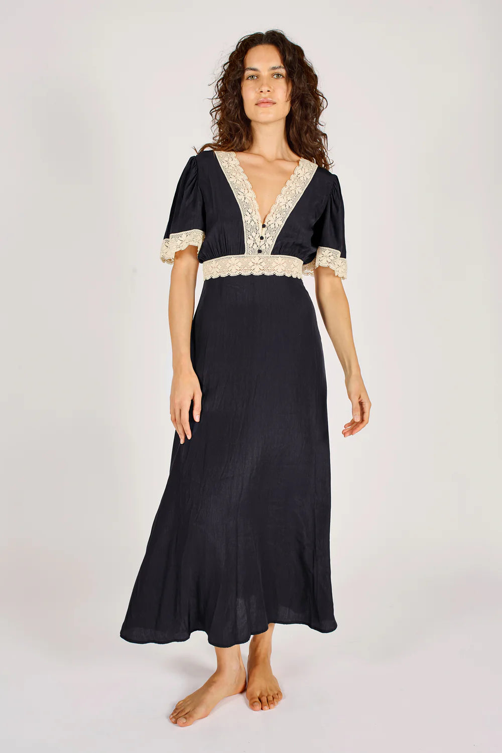 Traffic People Felicity Dress - Midnight Lace Navy