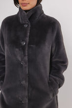 Rino & Pelle Nonna Faux Fur Single Breasted Coat - Graphite