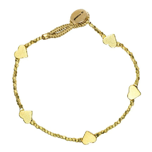 Ibu Jewels Peggy 5 Heart Bracelet - Gold