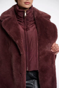 Rino & Pelle Geesje Faux Fur Coat - Chocolate Bean