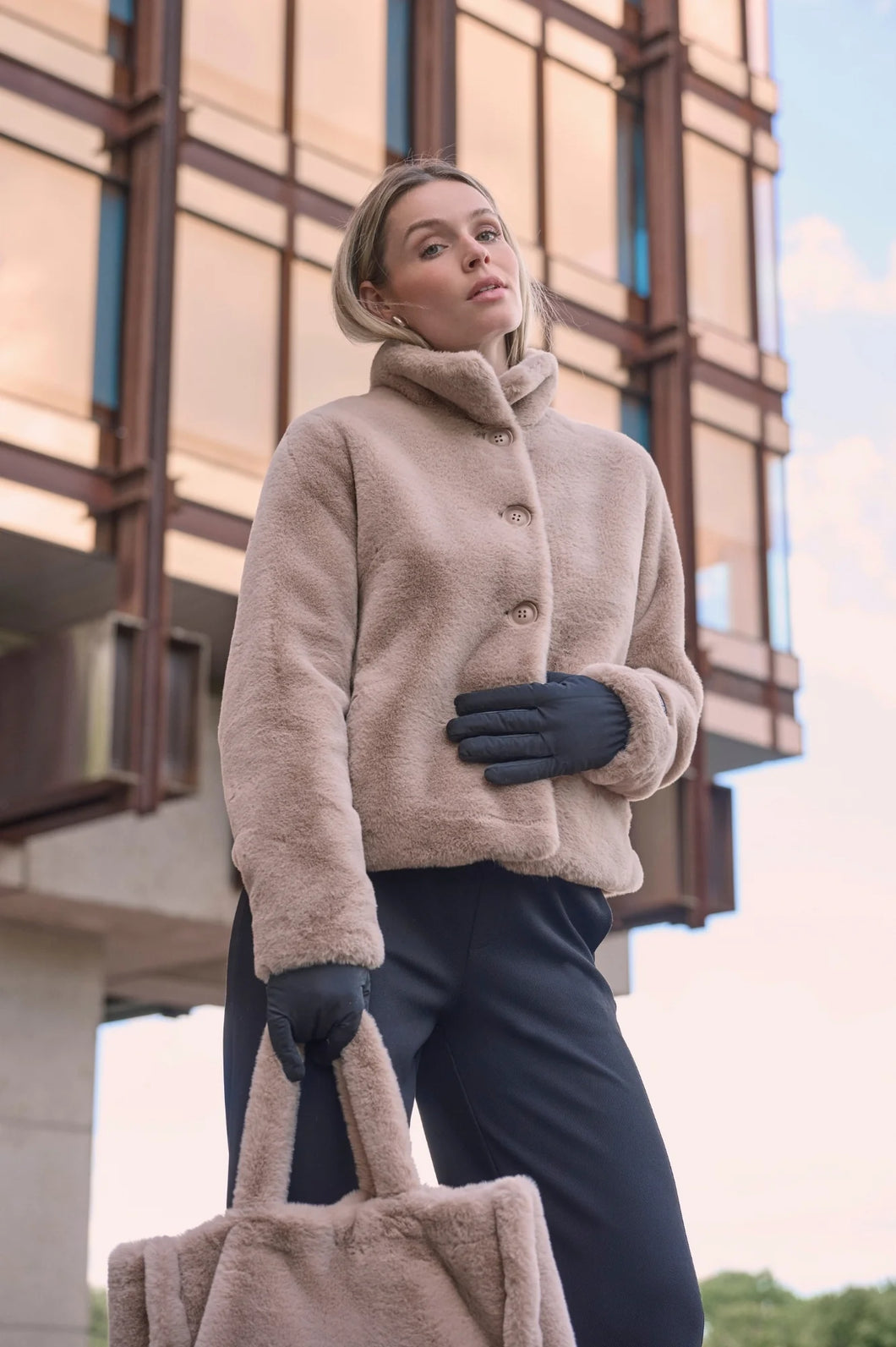Rino & Pelle Vie Faux Fur Jacket - Oat