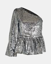 Sofie Schnoor Sequin One Shoulder Top - Silver