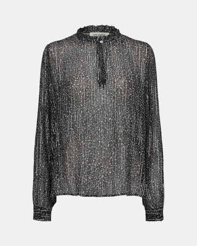 Sofie Schnoor Sheer Blouse - Charcoal/Silver
