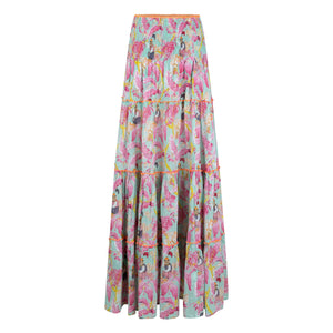 Place du Soleil Long Skirt - Monkey Print