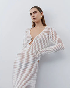 Sofie Schnoor Long knitted Dress - Off White