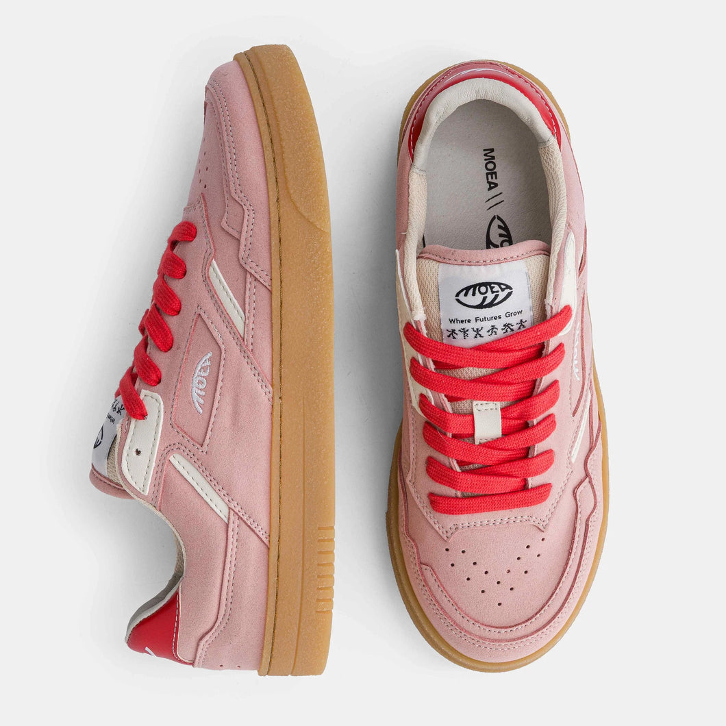 MoEa Origin Low Trainer - Pink Suede – Dragonfly Boutique Online