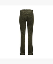 Red Button Tessy Velvet Pants - Army Green