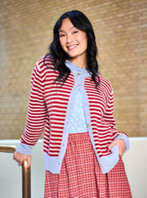 Black Colour Dell Striped Cardigan - Red