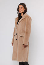 Rino & Pelle Saami Faux Fur Long Single Breasted Coat - Sand