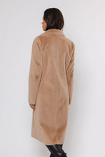 Rino & Pelle Saami Faux Fur Long Single Breasted Coat - Sand