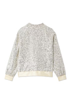 Never Fully Dressed Silver Sequin Bomber Jacket - Silver