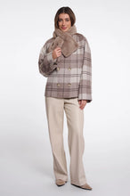 Rino & Pelle Stip Faux Fur Scarf - Mocha Latte