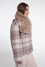 Rino & Pelle Stip Faux Fur Scarf - Mocha Latte