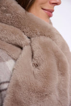 Rino & Pelle Stip Faux Fur Scarf - Mocha Latte
