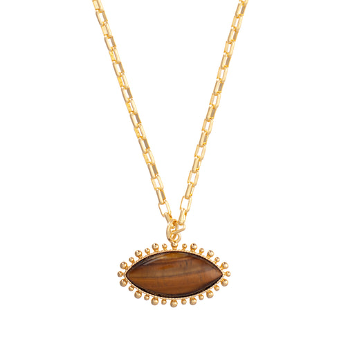 Talis Chains Tiger Eye Pendent Necklace - Brown