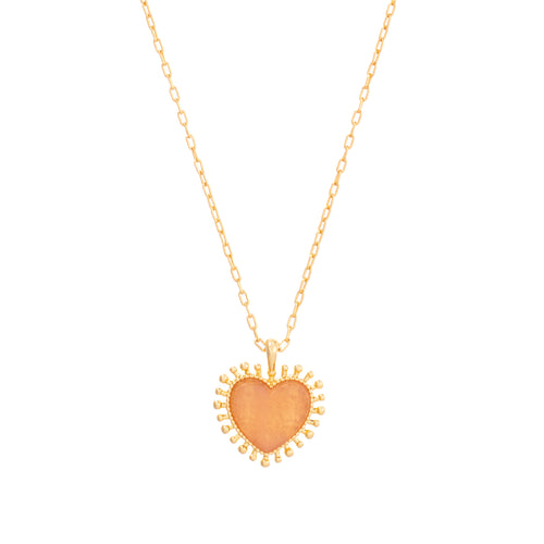 Talis Chains Mini Heart Pendant - Pink Jade