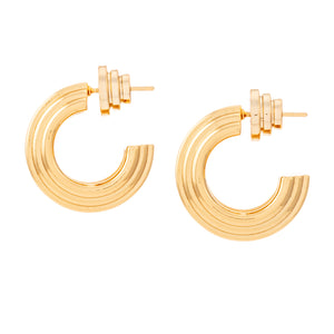 Talis Chains Flat Ridge Hoops - Gold