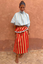 Never Fully Dressed Mini Dress - Tomato Stripe