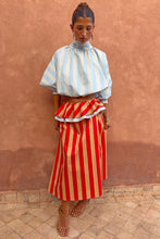 Never Fully Dressed Mini Dress - Tomato Stripe