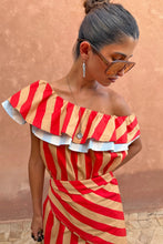 Never Fully Dressed Mini Dress - Tomato Stripe