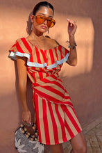 Never Fully Dressed Mini Dress - Tomato Stripe