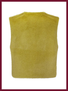 Nooki Edelweiss Faux Fur Gilet - Chartreuse