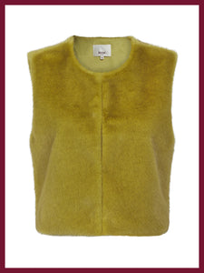 Nooki Edelweiss Faux Fur Gilet - Chartreuse