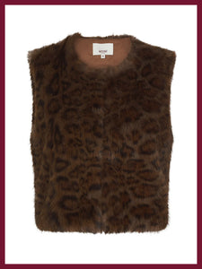 Nooki Edelweiss Faux Fur Gilet - Chocolate Leopard