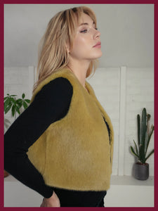 Nooki Edelweiss Faux Fur Gilet - Chartreuse