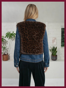Nooki Edelweiss Faux Fur Gilet - Chocolate Leopard