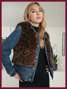 Nooki Edelweiss Faux Fur Gilet - Chocolate Leopard
