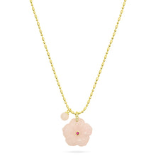 Talis Chains Flower Pendant Necklace - Rose Quartz