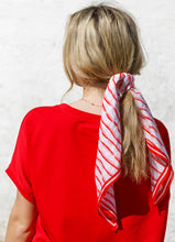 Black Colour Bindy Mini Scarf - Red Stripe