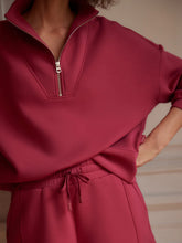 Varley Hawley Half Zip Sweat - Rich Raspberry