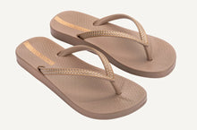 Ipanema Anatomic Mesh X Flip Flops - Beige/Gold