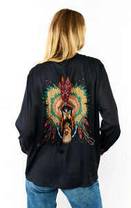 Wild Bonaventure Nouveau Western Blouse - Blue