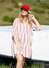 Black Colour Mica Boho Dress - Red