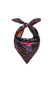 Wild Crazy World Mini Scarf - Noir